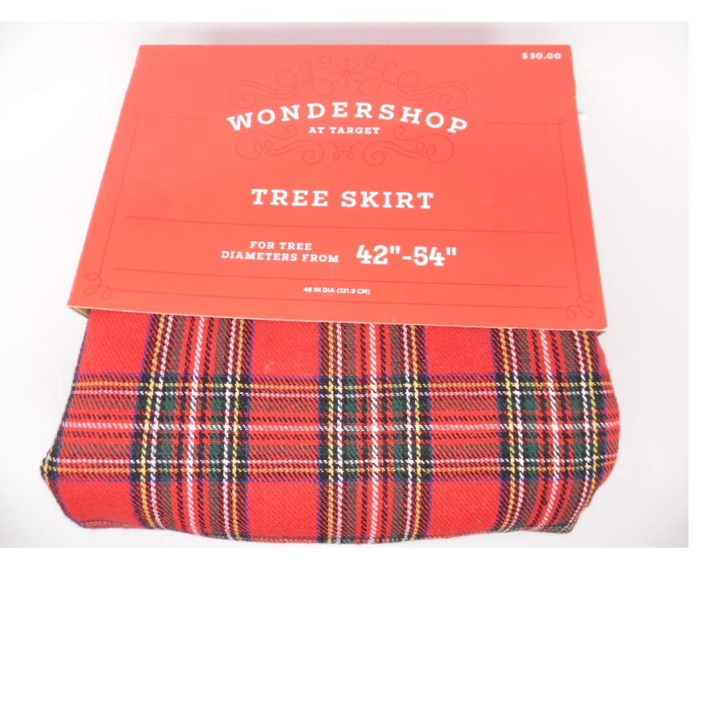 Wondershop Plaid Tree Skirt - Red/Green - 42"-54" Diameter Christmas Trees